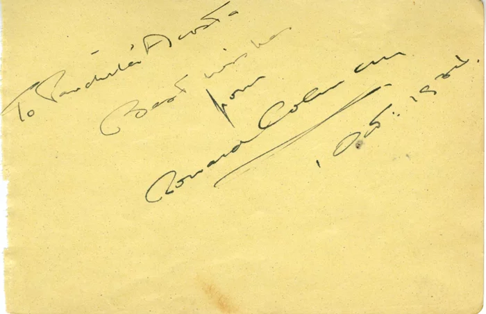 Ronald Colman autograph