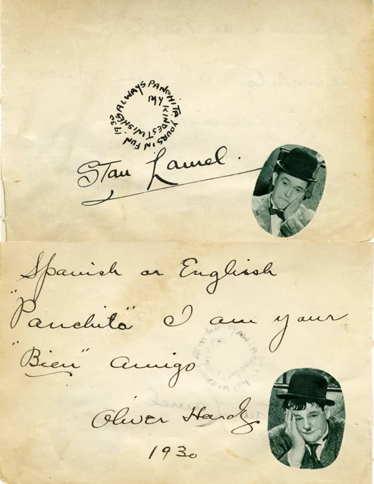 Laurel & Hardy autograph