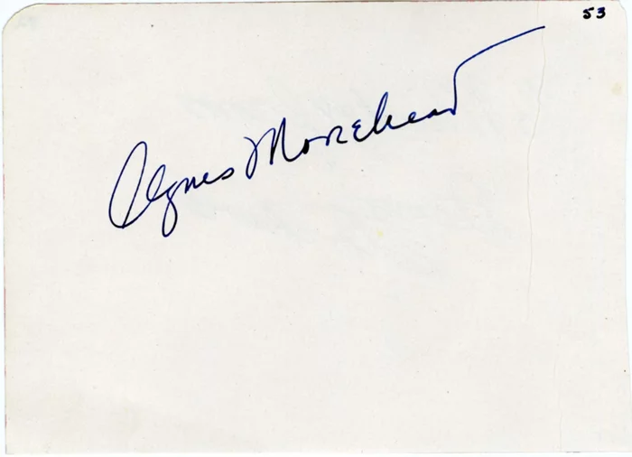 Agnes Moorehead autograph