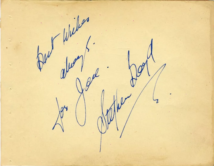 Stephen Boyd autograph