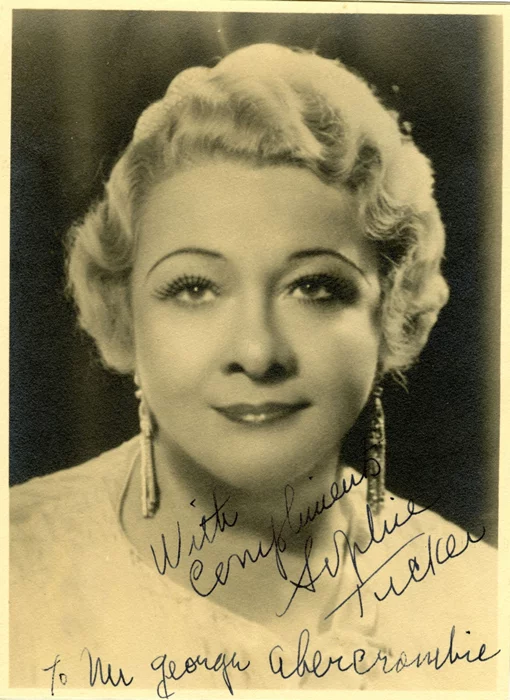 Sophie Tucker autograph
