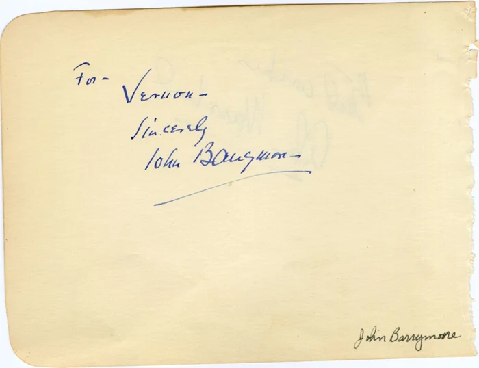 John Barrymore autograph