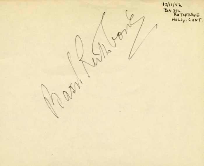 Basil Rathbone autograph