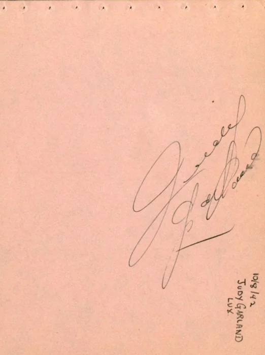 Judy Garland autograph