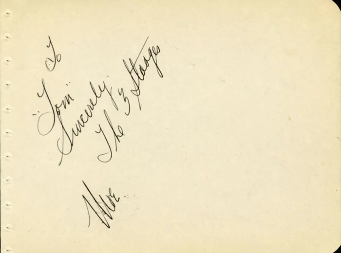 Moe Howard autograph