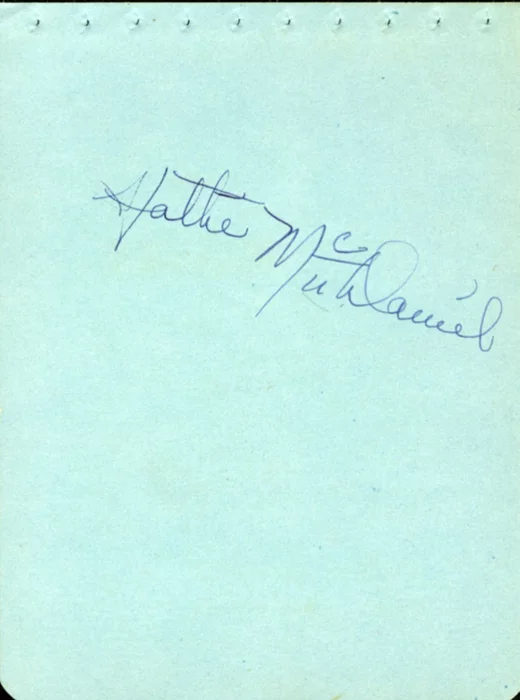 Hattie McDaniel autograph