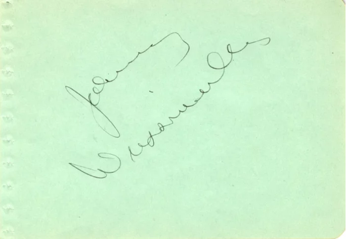 Johnny Weissmuller autograph