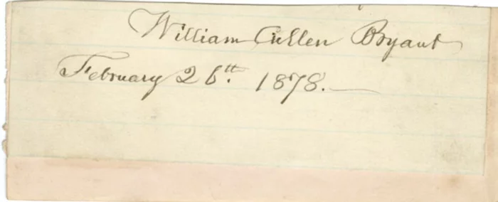 William Cullen Bryant autograph
