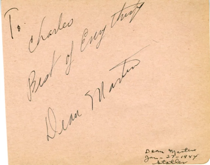 Dean Martin autograph