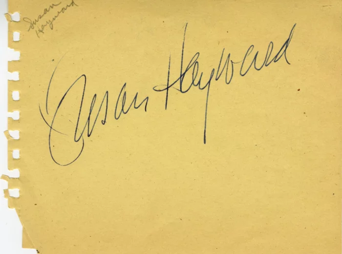 Susan Hayward autograph