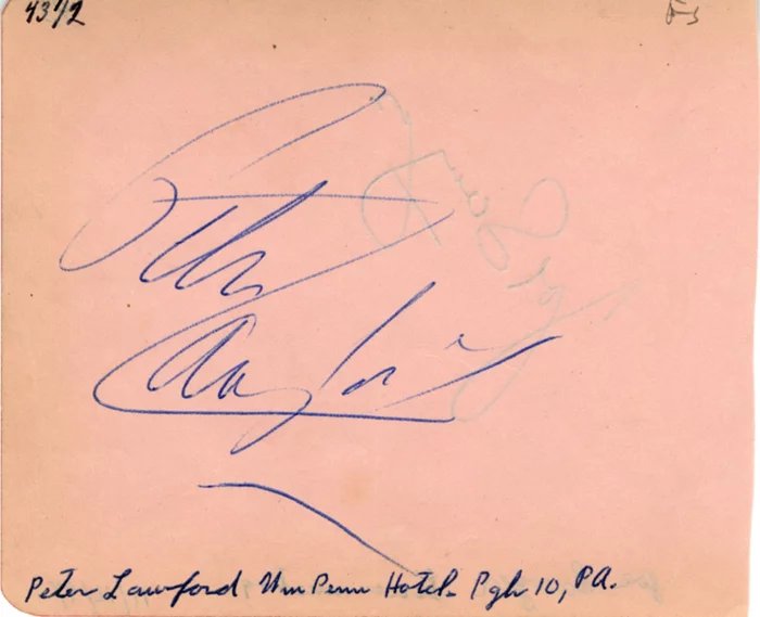 Peter Lawford autograph