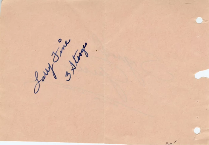 Larry Fine autograph