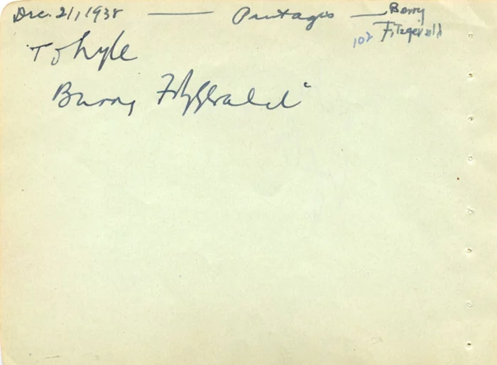 Barry Fitzgerald autograph