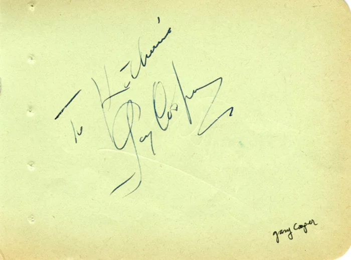 Gary Cooper autograph