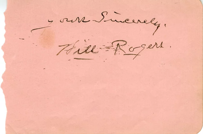Will Rogers autograph