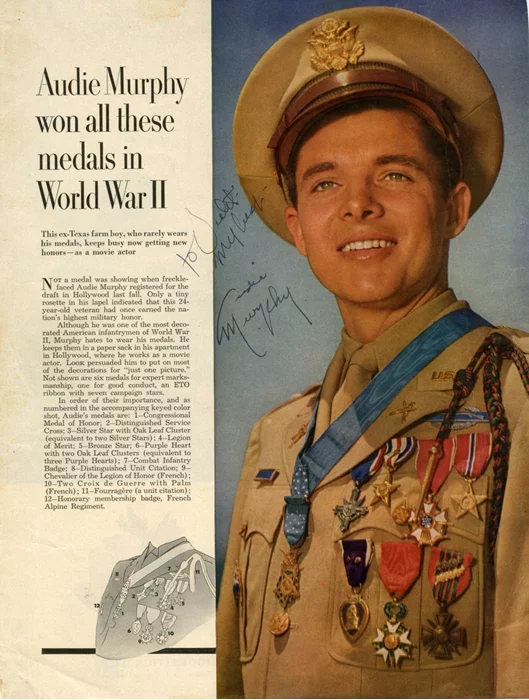 Audie Murphy autograph