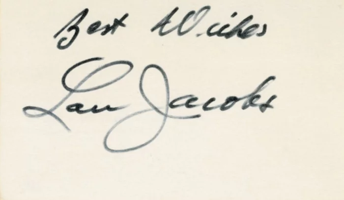 Lou Jacobs autograph