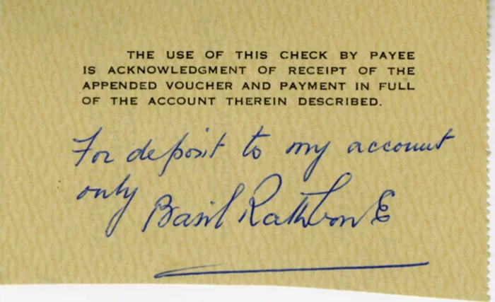 Basil Rathbone autograph