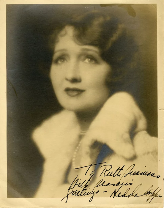 Hedda Hopper autograph