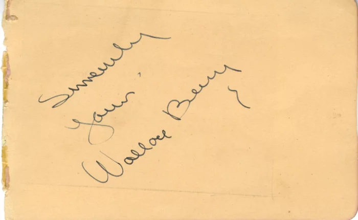 Wallace Beery autograph