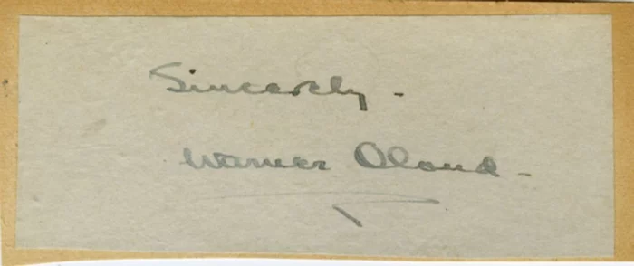 Warner Oland autograph
