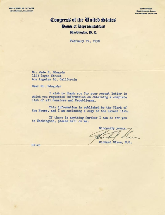 Richard Nixon autograph