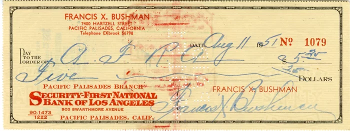 Francis X. Bushman autograph