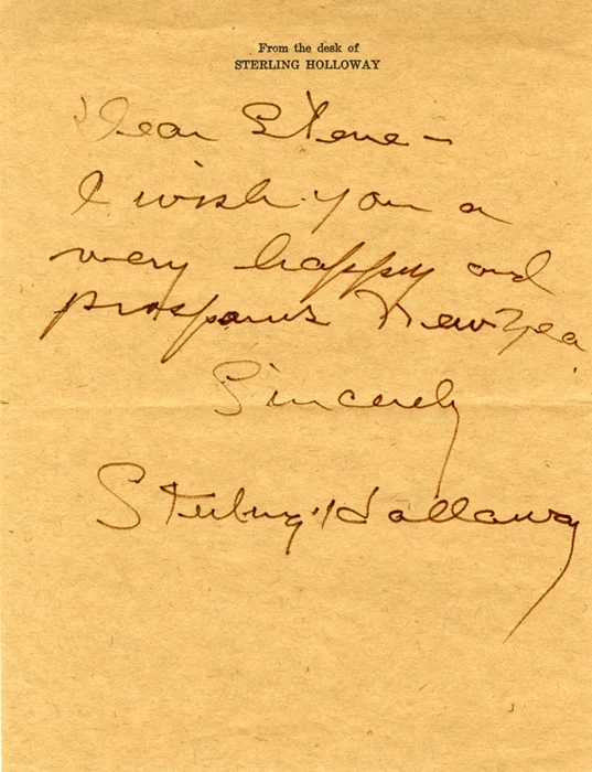 Sterling Holloway autograph