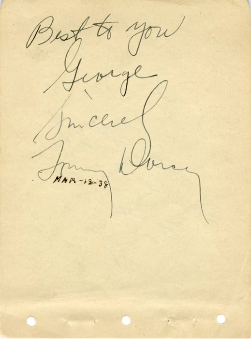 Tommy Dorsey autograph