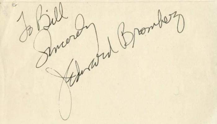 J. Edward Bromberg autograph