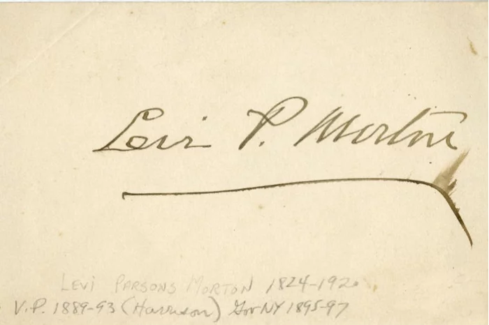 Levi P. Morton autograph