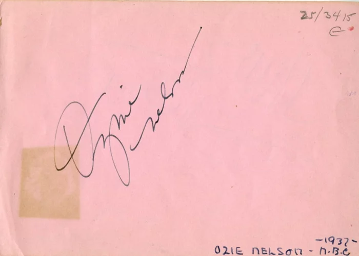 Ozzie Nelson autograph
