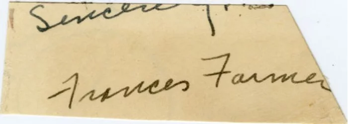 Frances Farmer autograph