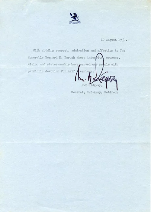 Matthew B. Ridgway autograph