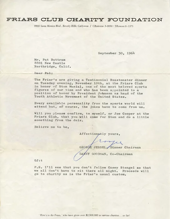 George Jessel autograph