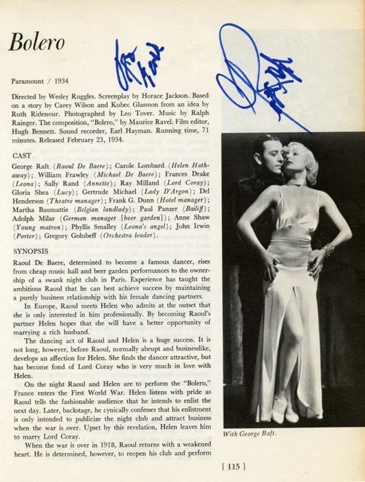 George Raft autograph