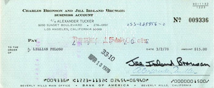 Jill Ireland autograph