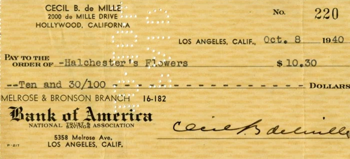 Cecil B. DeMille autograph