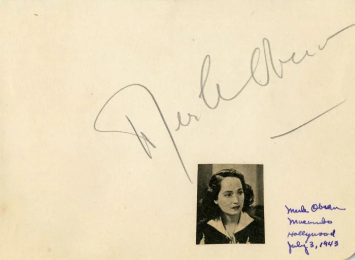 Merle Oberon autograph