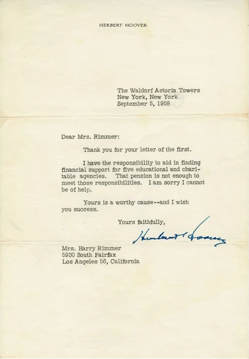 Herbert Hoover autograph
