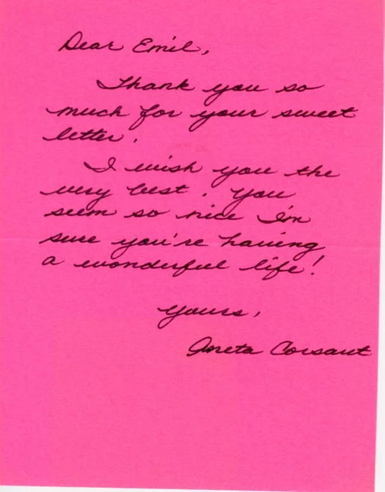 Aneta Corsaut autograph
