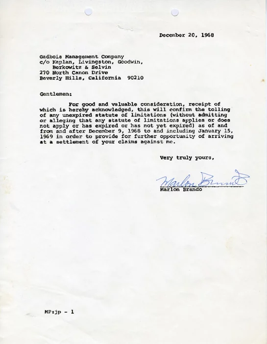 Marlon Brando autograph