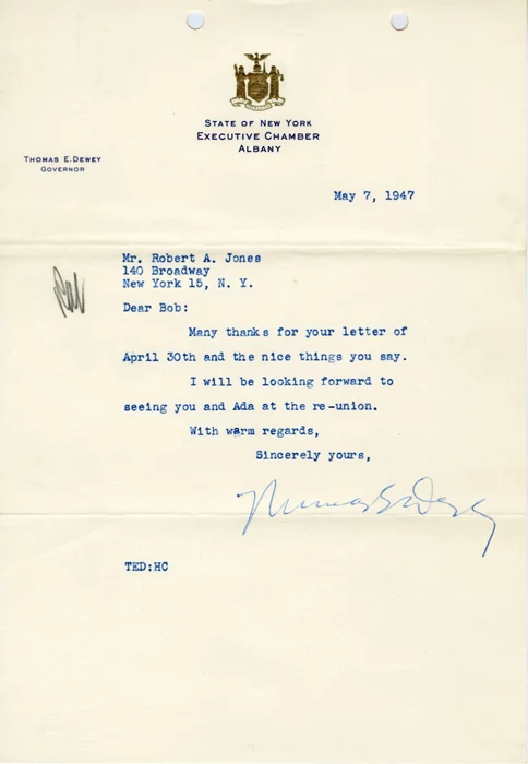 Thomas E. Dewey autograph