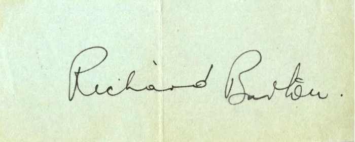 Richard Burton autograph