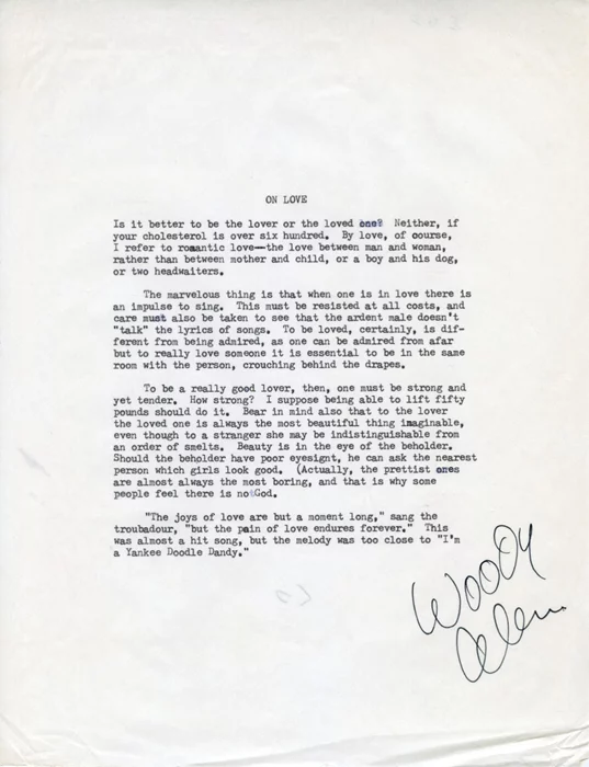 Woody Allen autograph