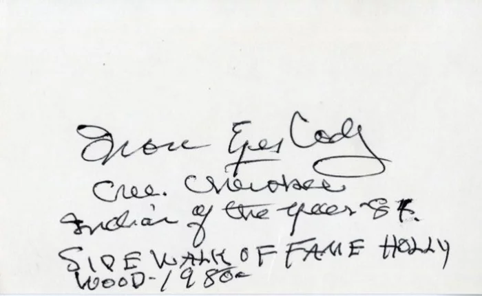 Iron Eyes Cody autograph