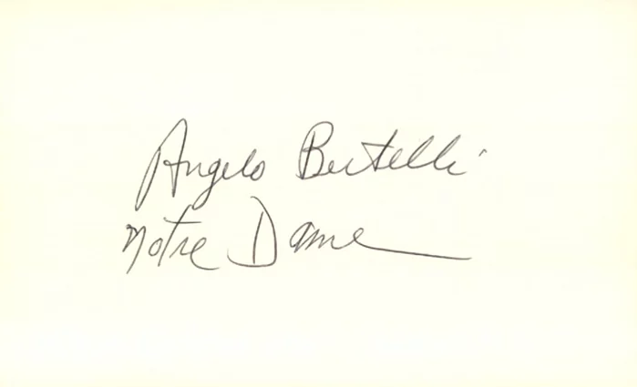 Angelo Bertelli autograph