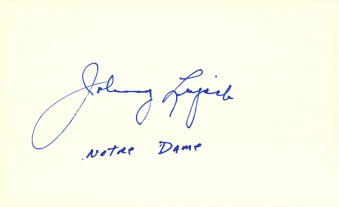 Johnny Lujack autograph