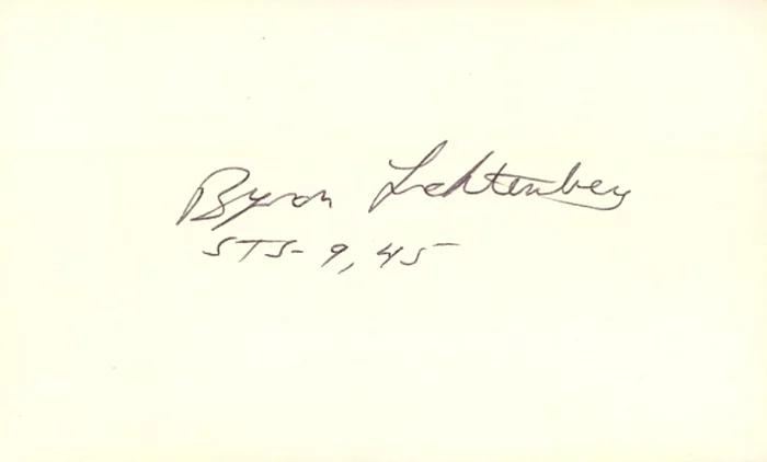 Byron K. Lichtenberg autograph