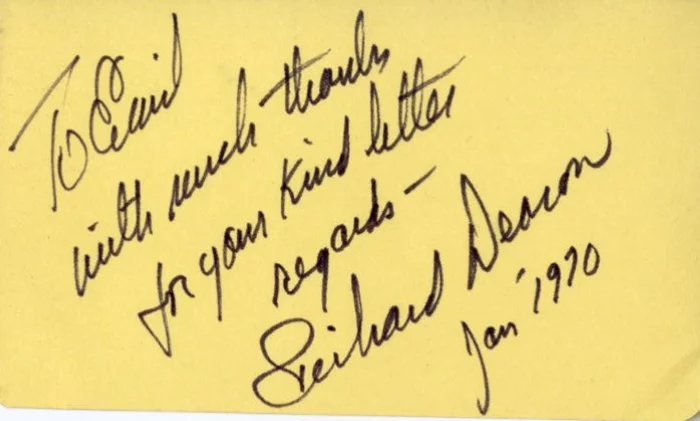 Richard Deacon autograph